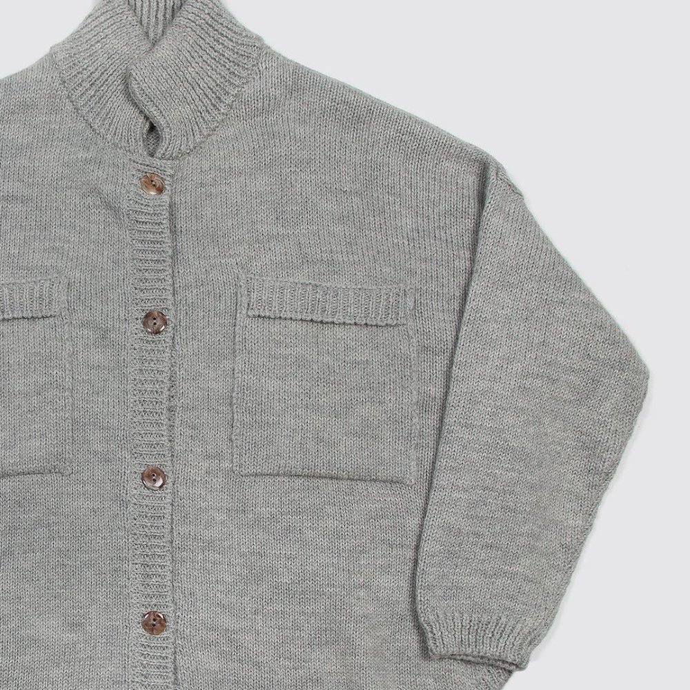 Monica Cordera ecowool polo jacket silver grey NWT - Picture 3 of 7